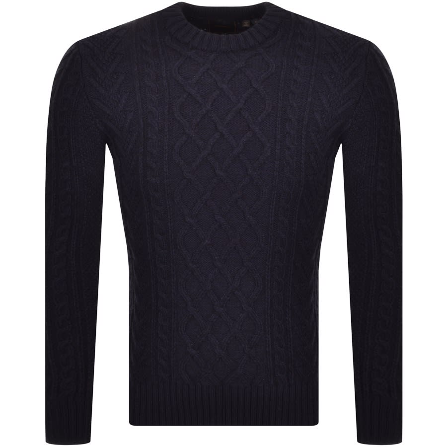 Alternative Image for ProductSuperdry Crew Neck Jacob Cable Knit Jumper Navy1